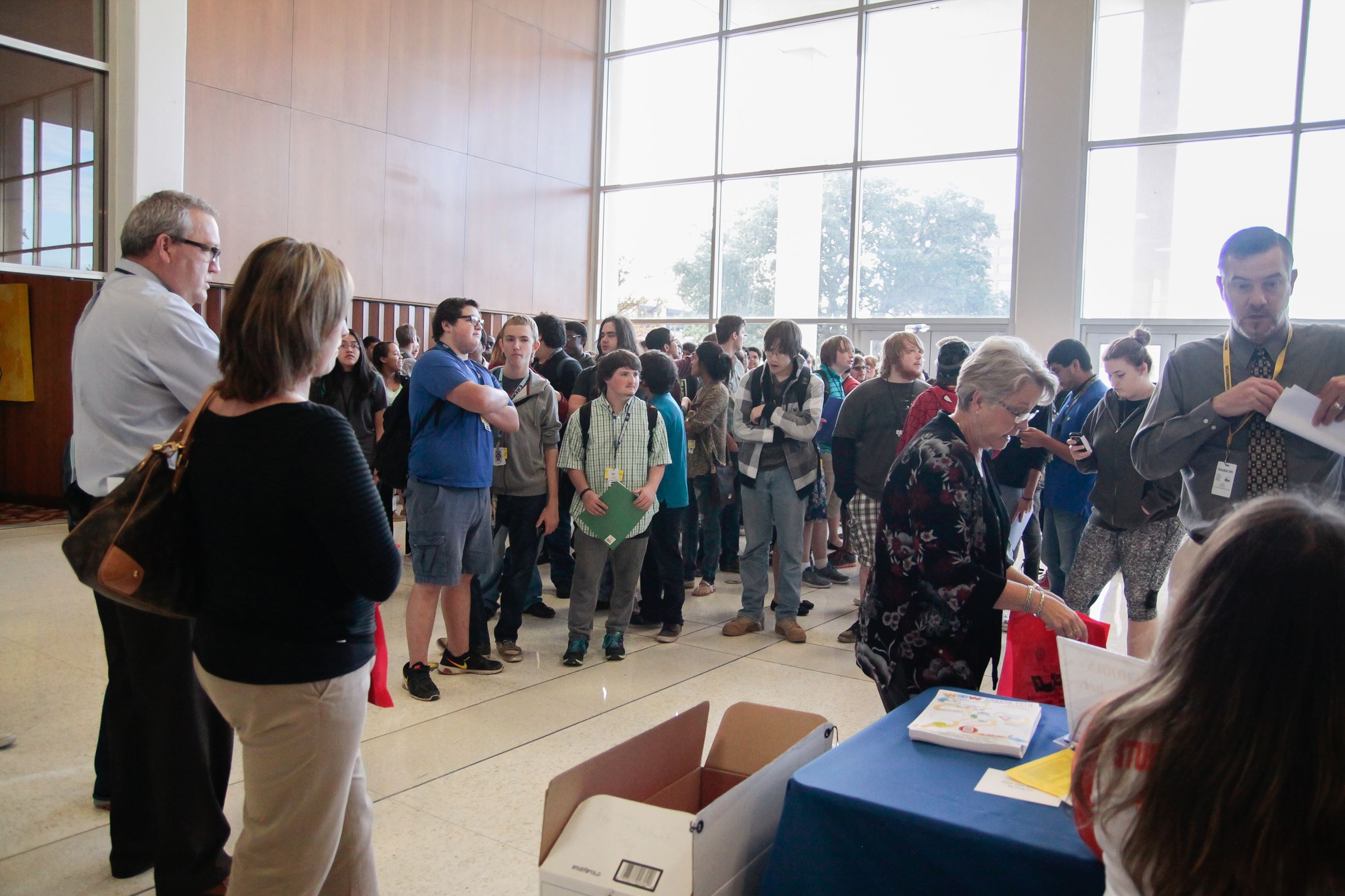 Students entering event