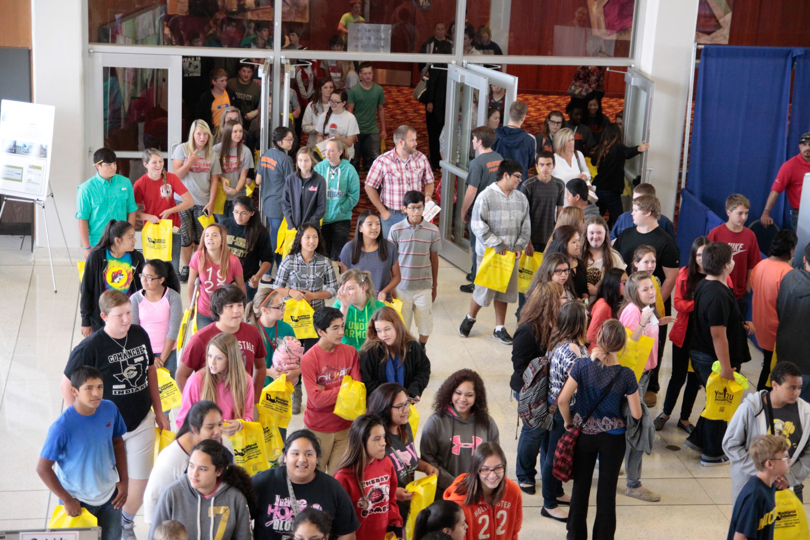 Students exiting keynote